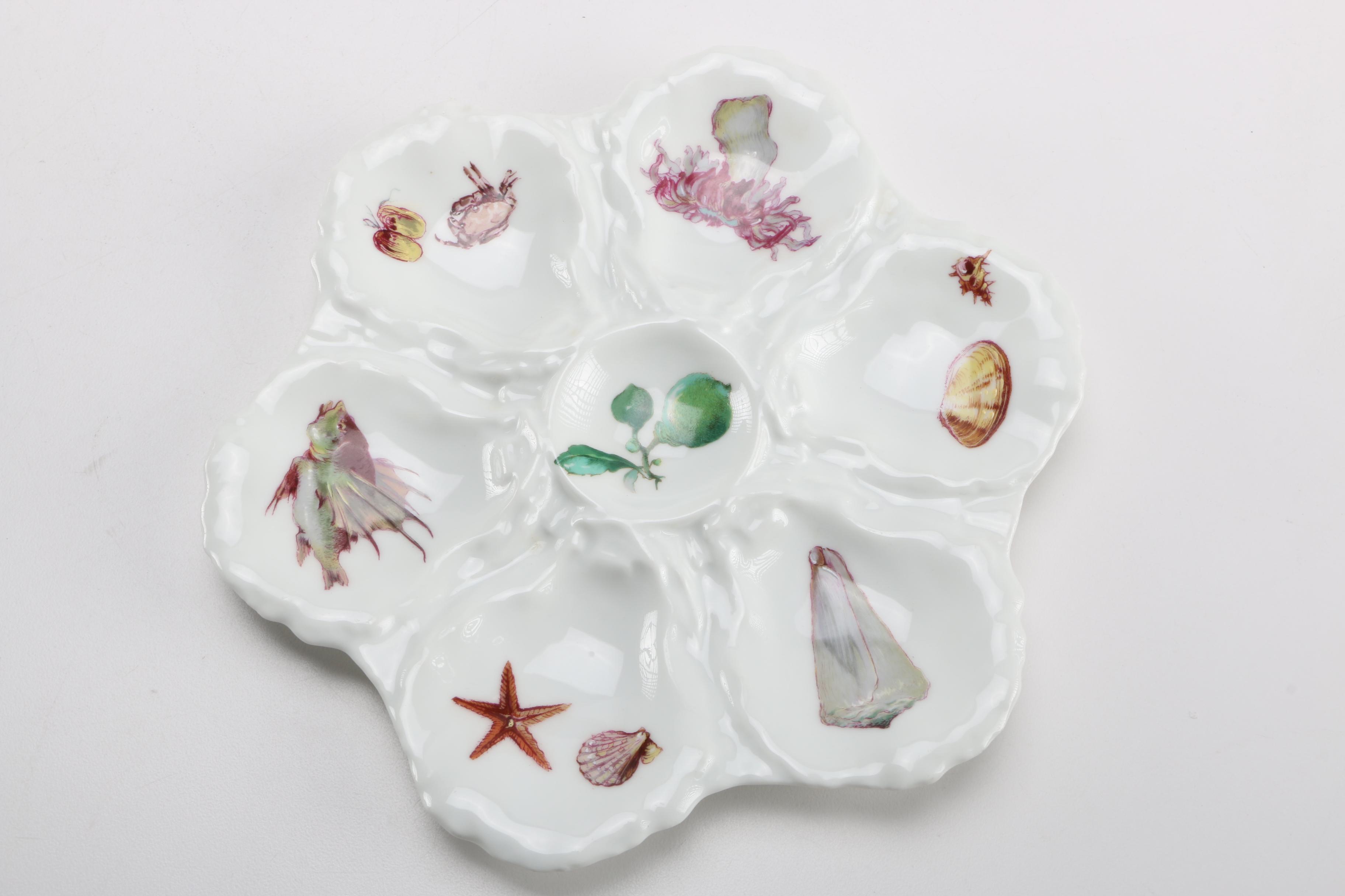 Hand Painted Haviland & Co. Oyster Dishes