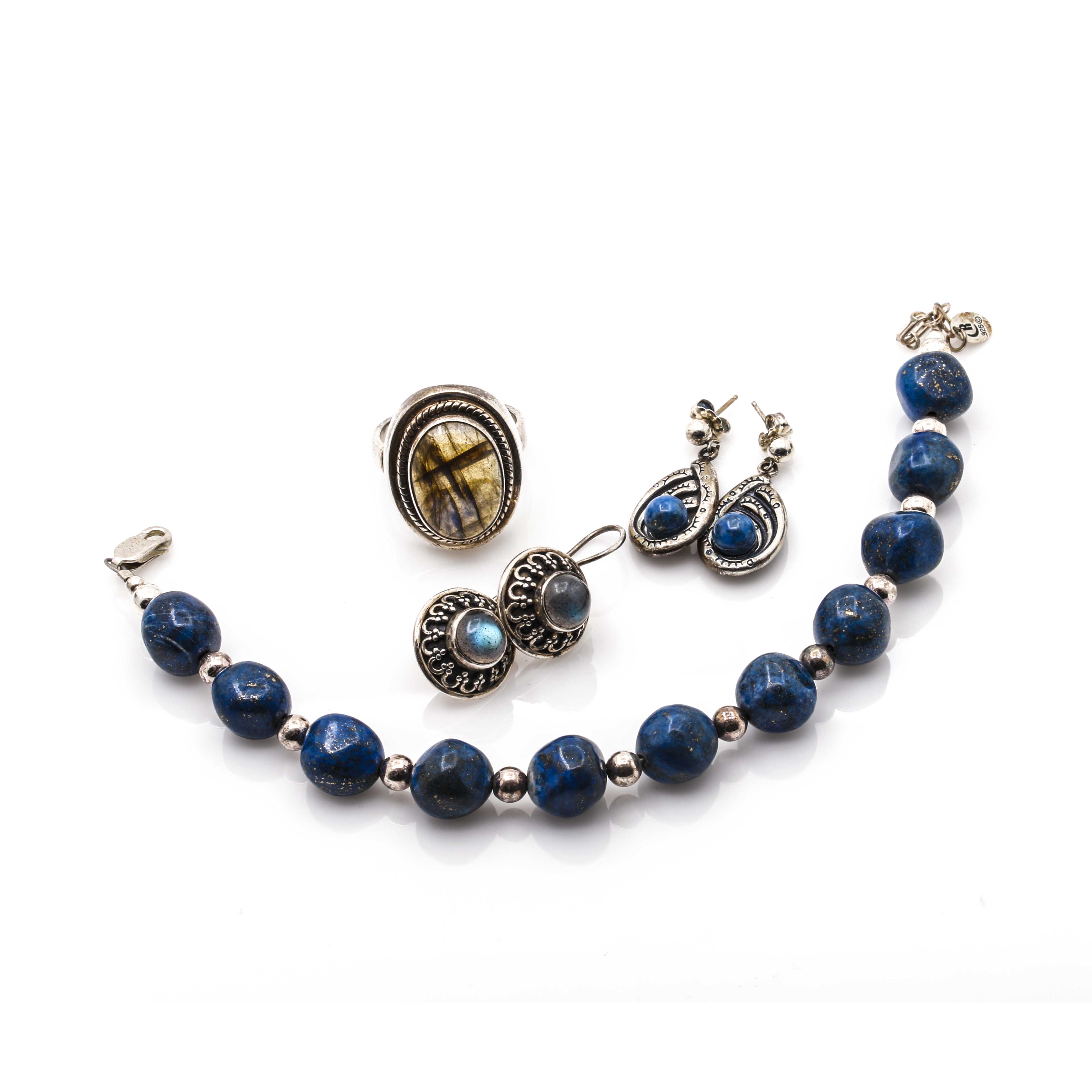 Sterling Silver Lapis Lazuli and Labradorite Jewelry