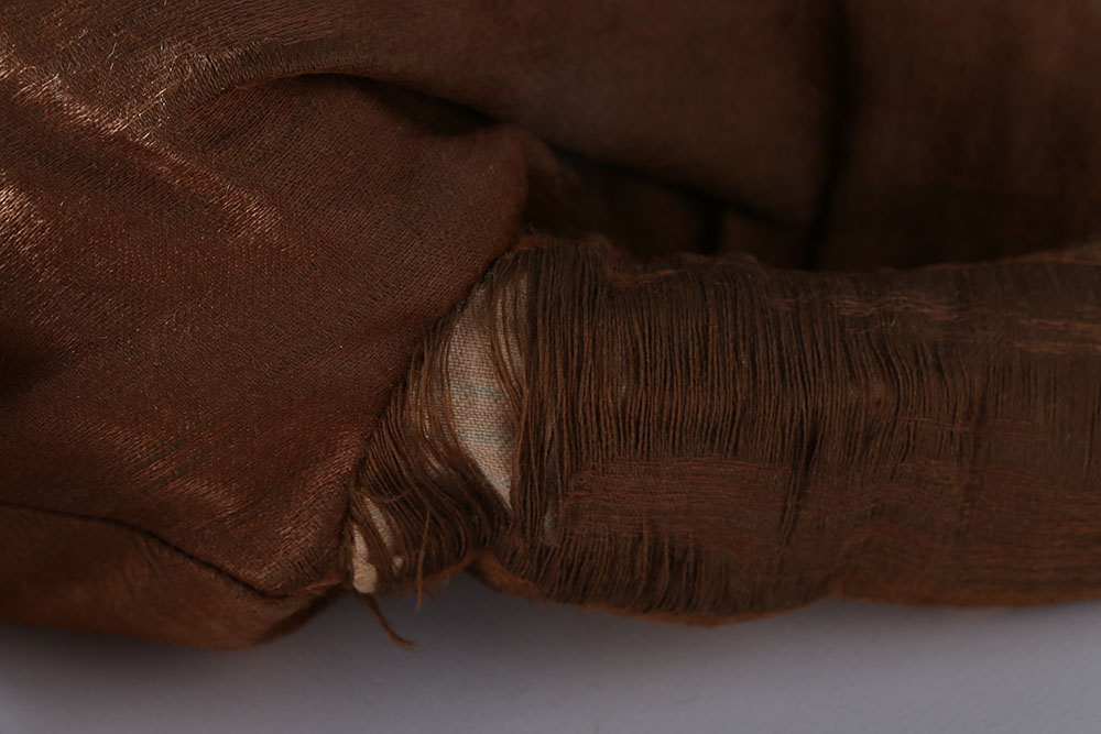 Antique Hand-Painted Bisque Doll With Inset Eyes and Leather Body