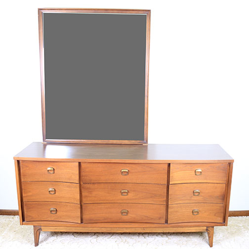 Mid Century Modern Dresser and Mirror by Johnson/Carper