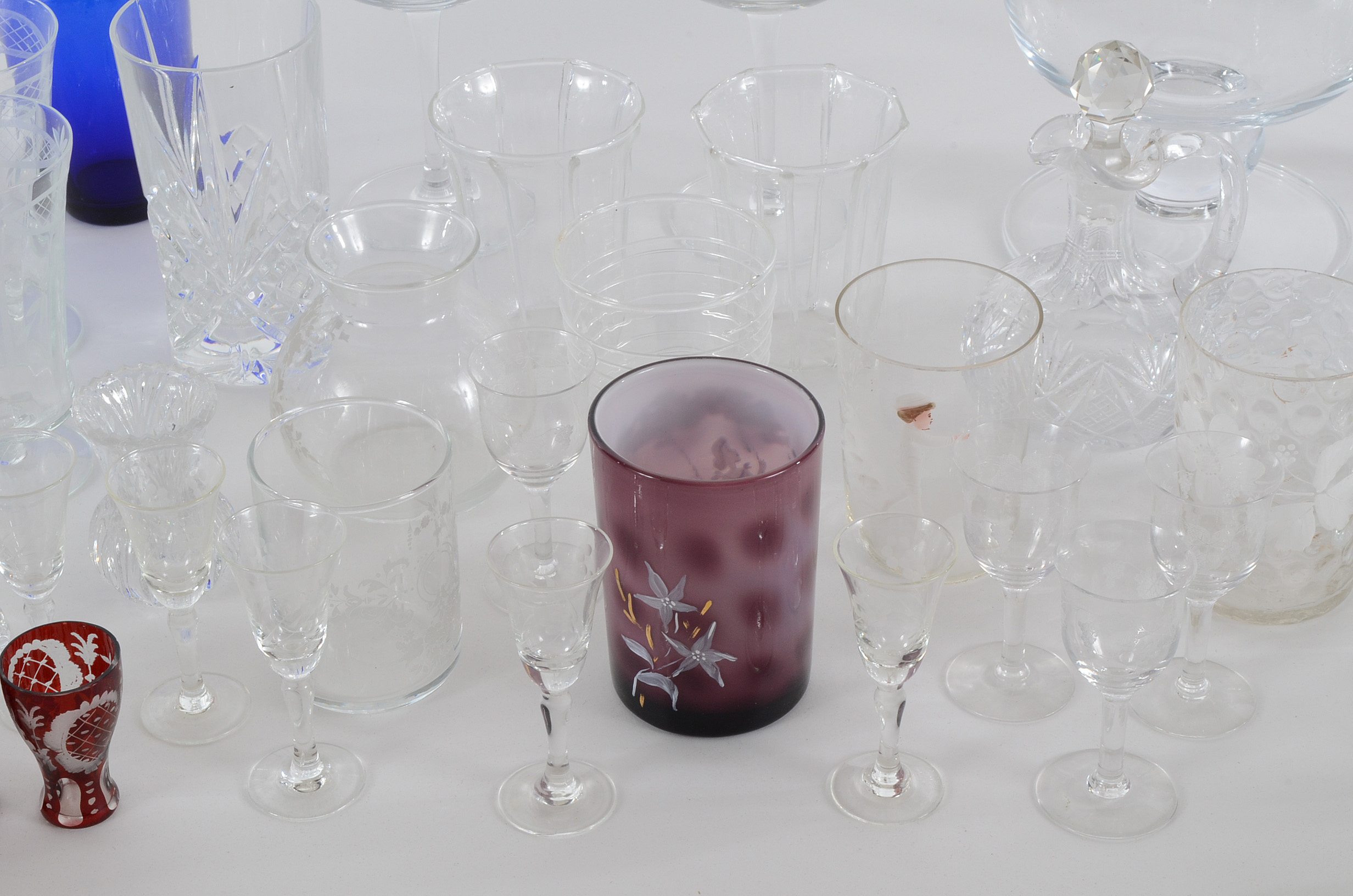 Group of Blown and Etched Glass
