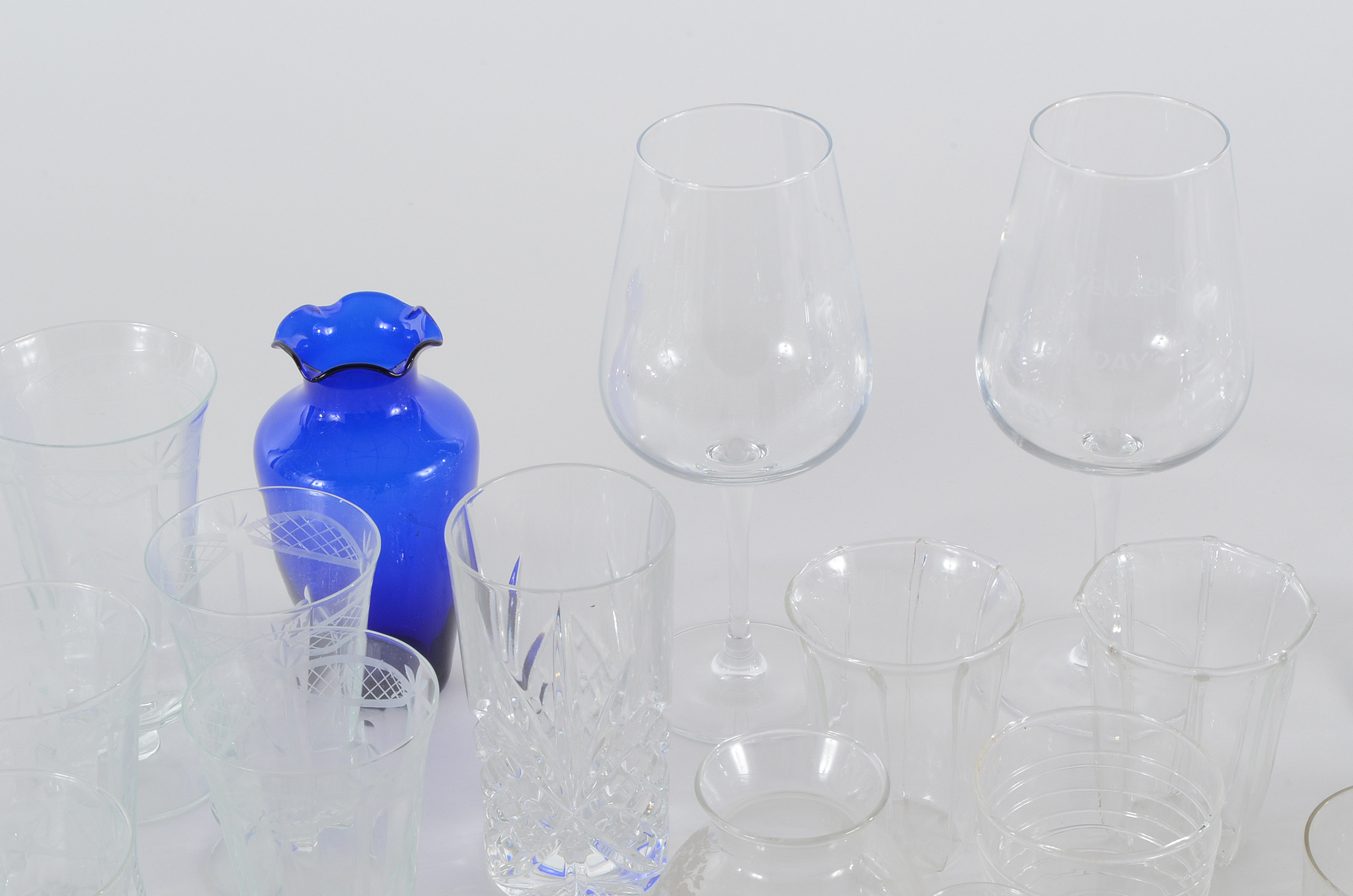 Group of Blown and Etched Glass