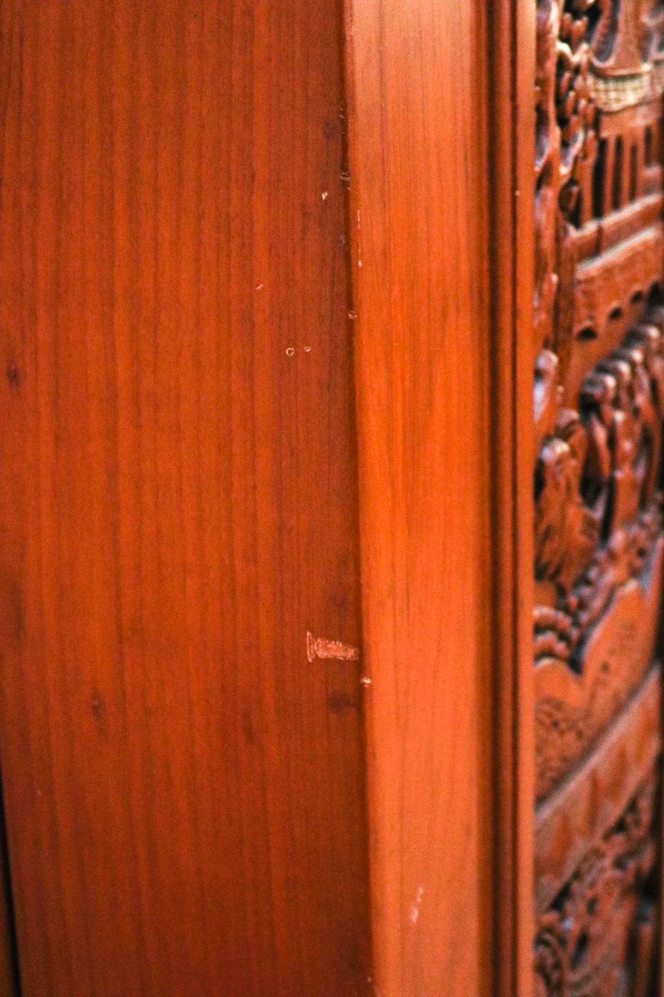 Chinese Inspired Carved Wooden Wine Cabinet