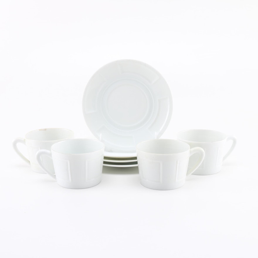 Bernardaud "Naxos" Porcelain Cups and Saucers