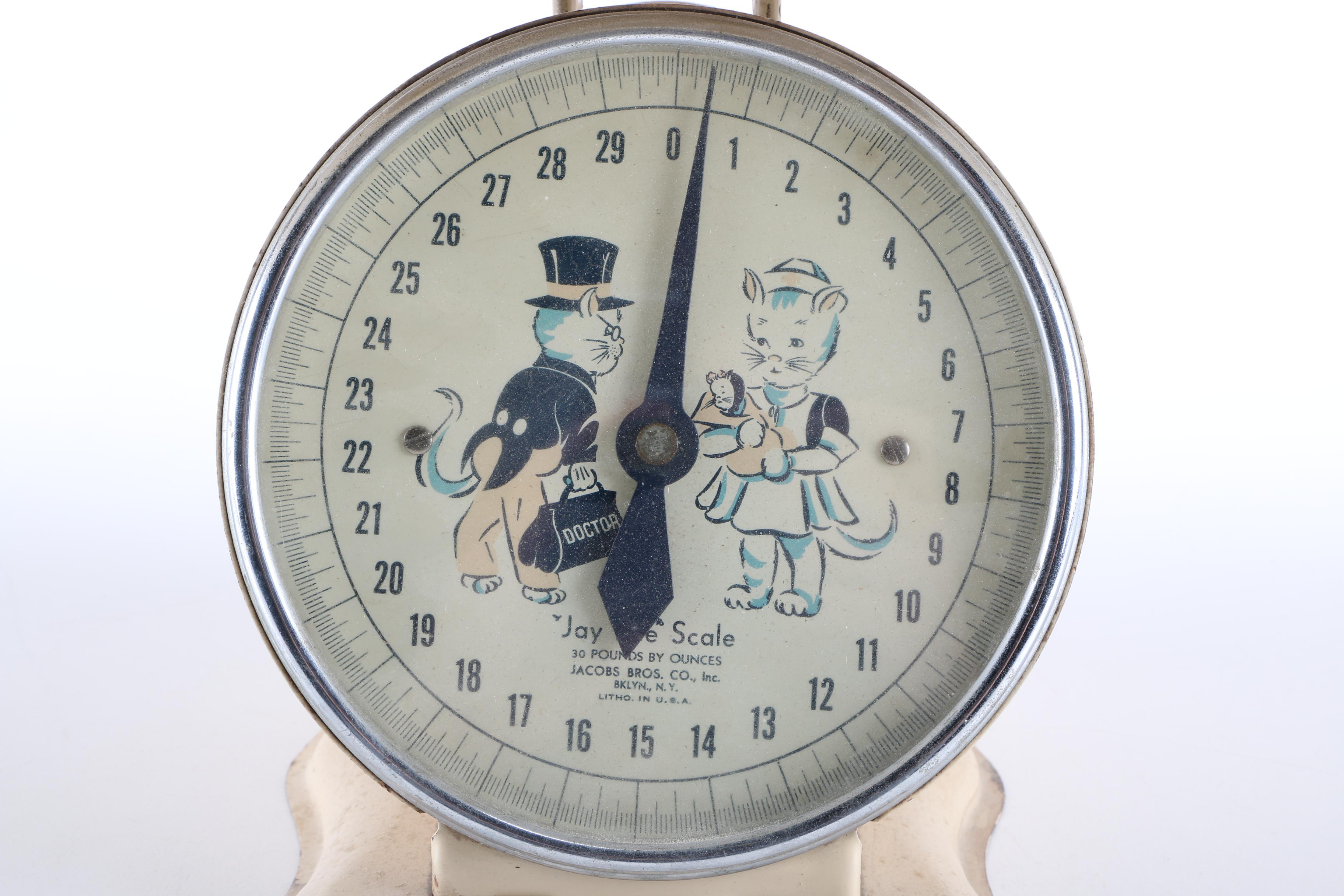 Vintage "Jay Bee" Baby Scale and Baby Basket