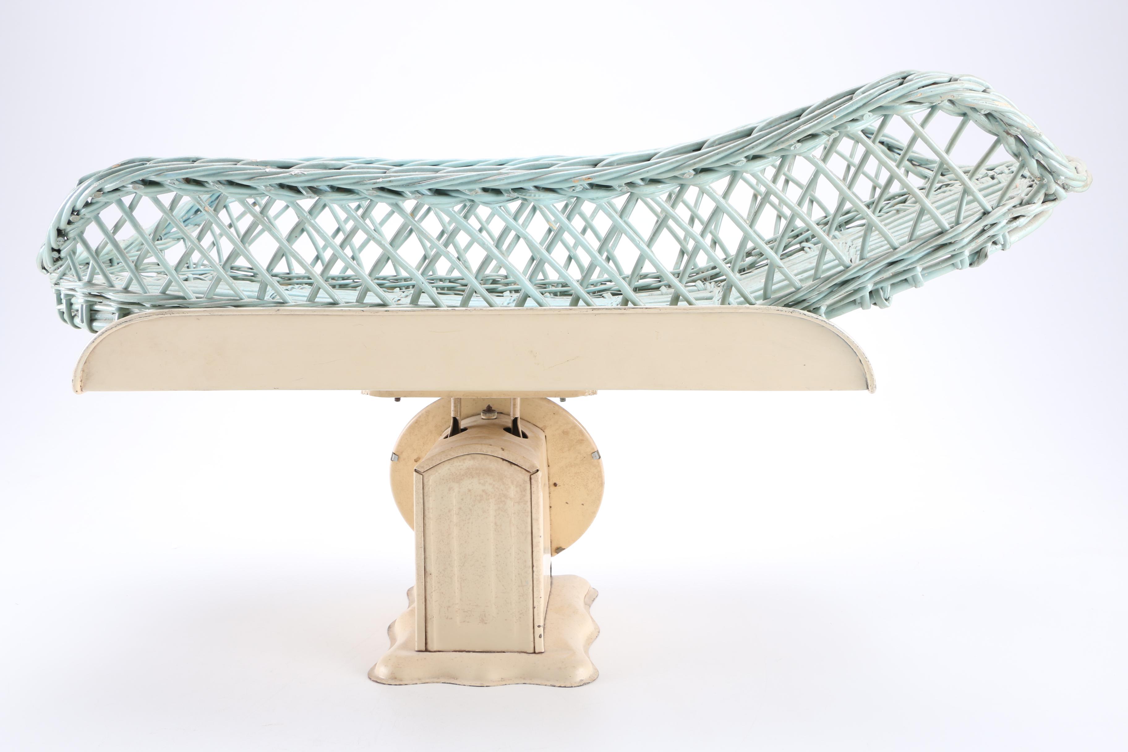 Vintage "Jay Bee" Baby Scale and Baby Basket