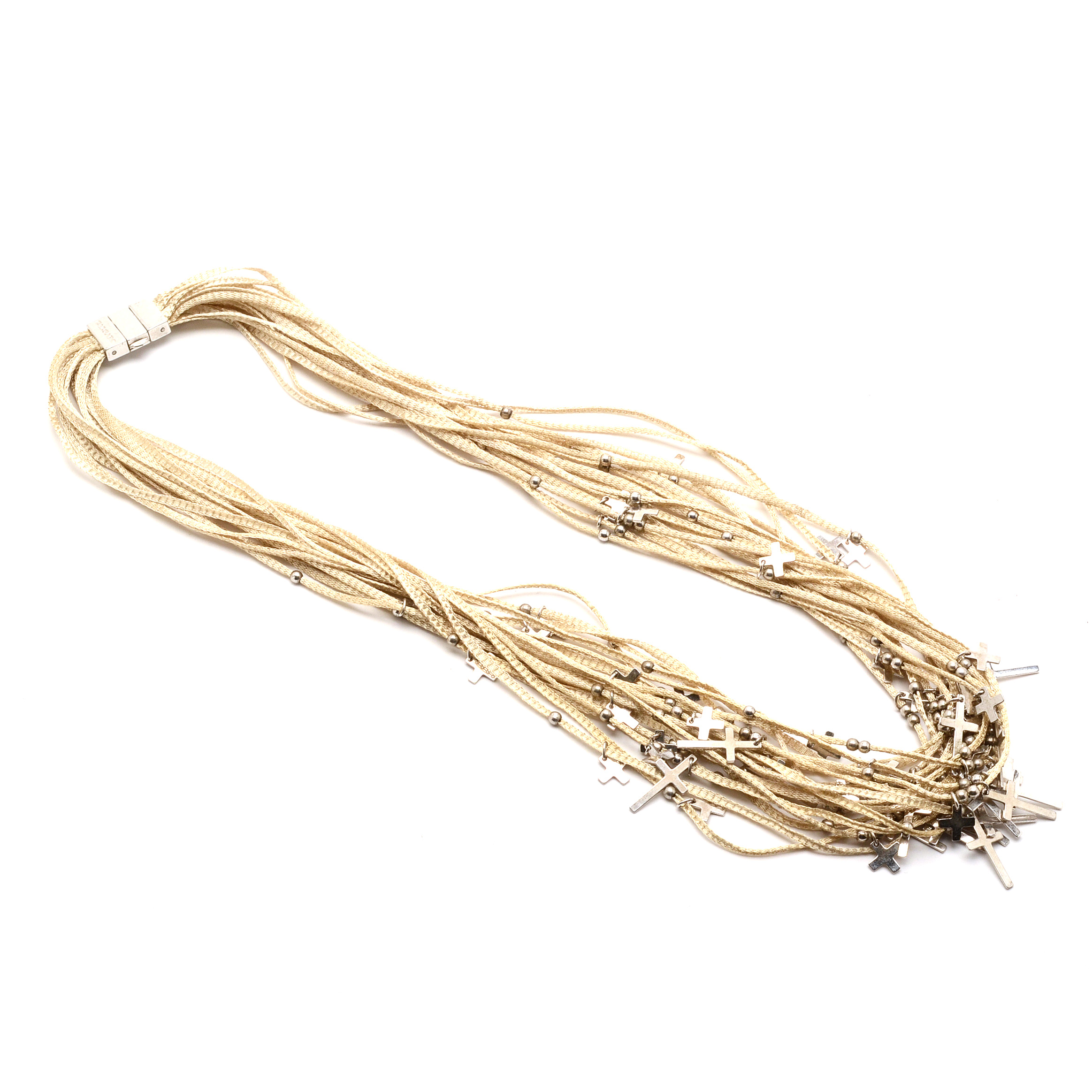 Calgaro Multiple-Strand Sterling Silver Cross Necklace