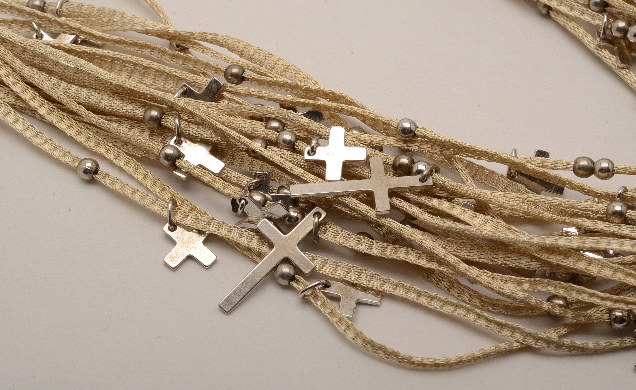 Calgaro Multiple-Strand Sterling Silver Cross Necklace