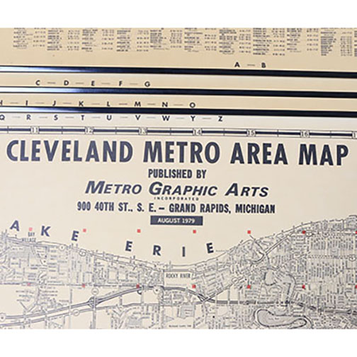 Vintage Cleveland Metro Area Map