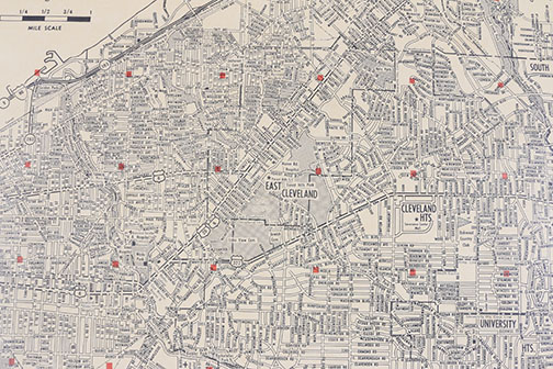 Vintage Cleveland Metro Area Map