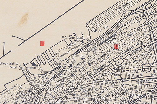 Vintage Cleveland Metro Area Map