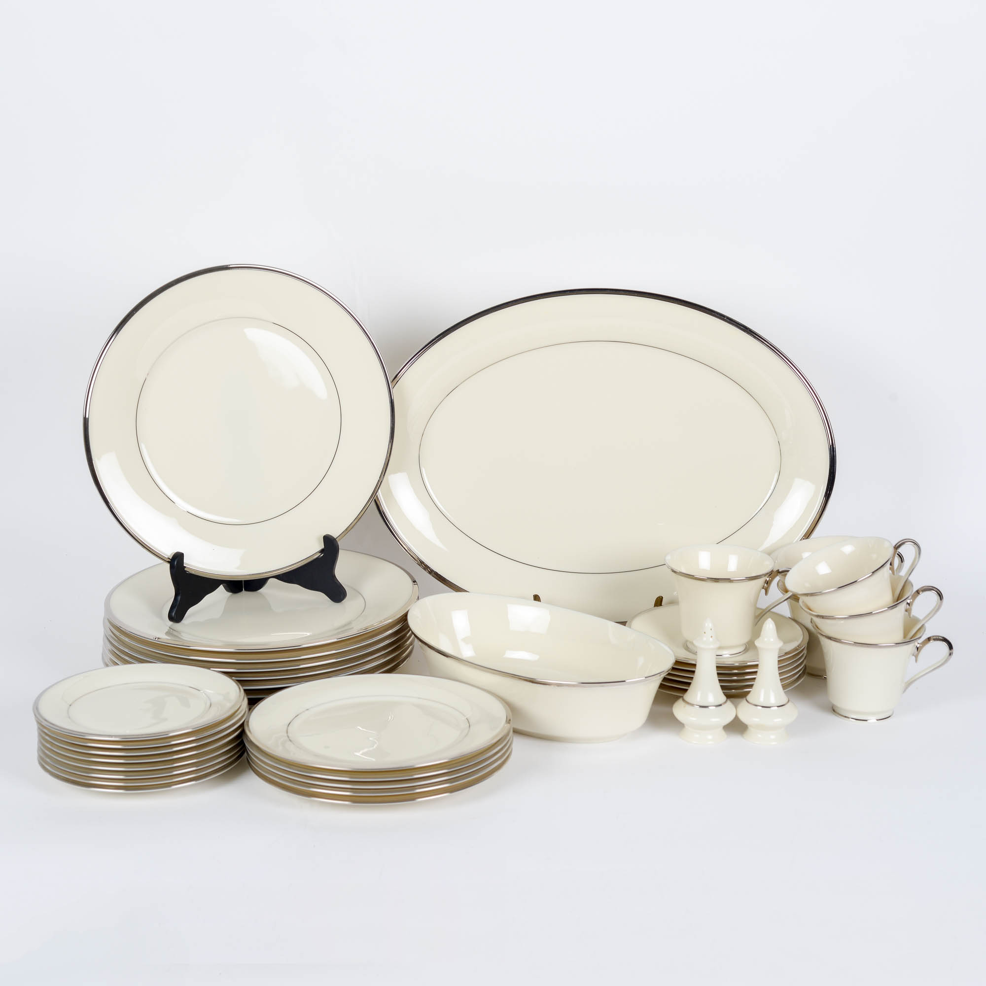 37 Piece Collection of Lenox "Solitaire" China Tableware