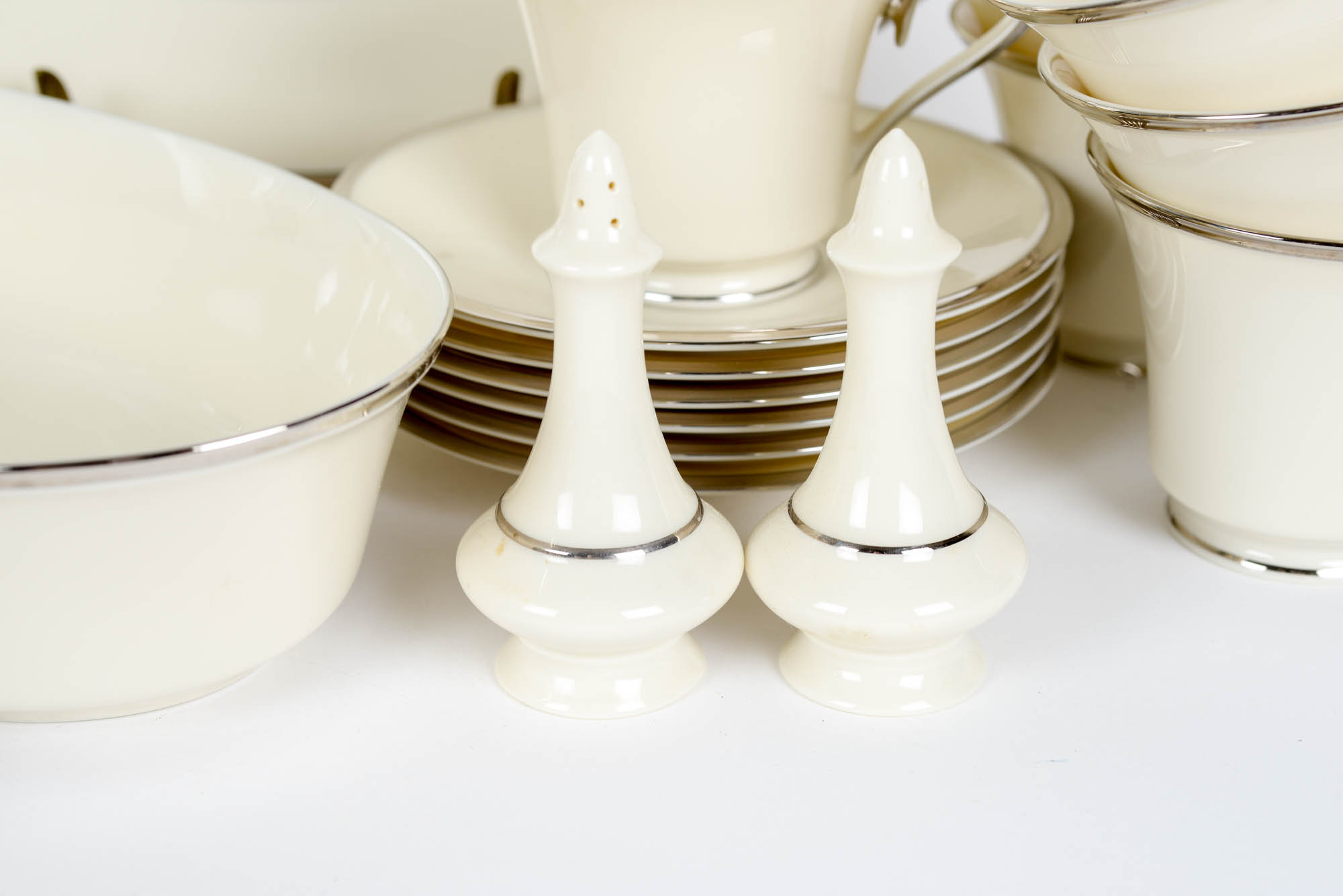 37 Piece Collection of Lenox "Solitaire" China Tableware