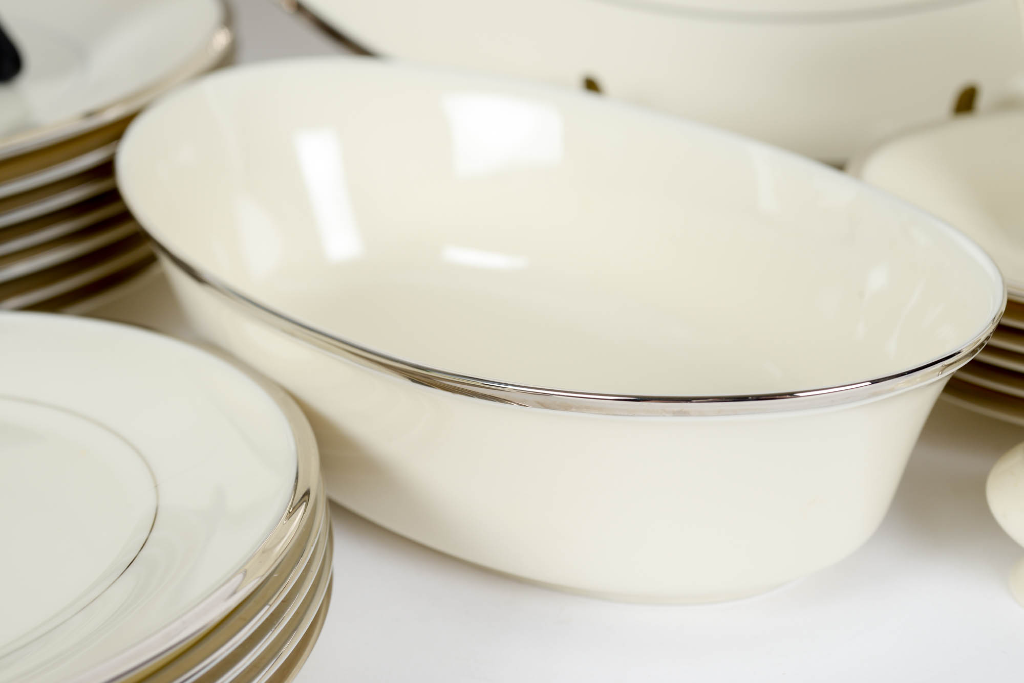 37 Piece Collection of Lenox "Solitaire" China Tableware