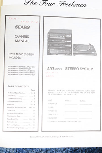Sears LXI Series Component Stereo System and Speakers