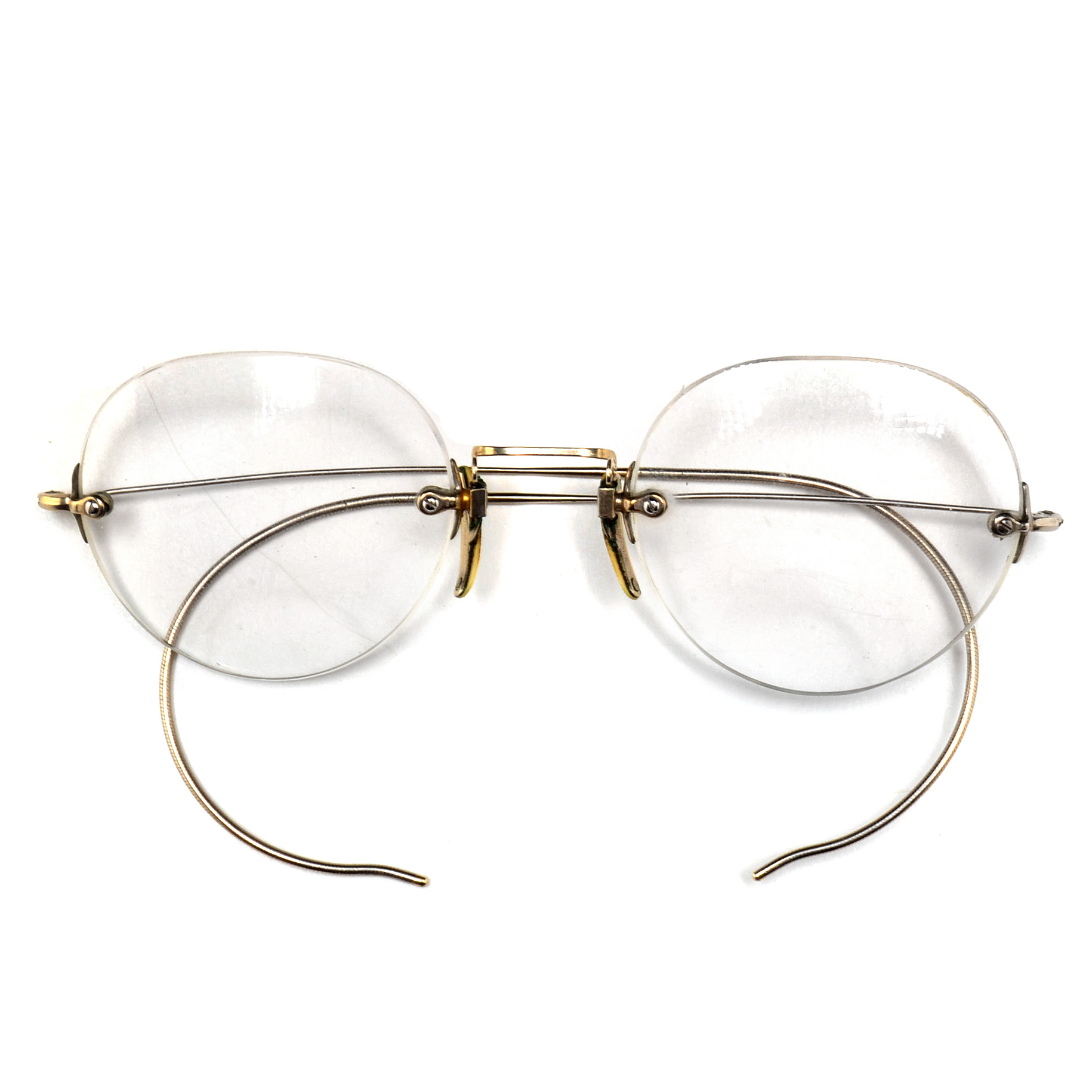 14K White Gold Vintage Cable Temple Eyeglasses