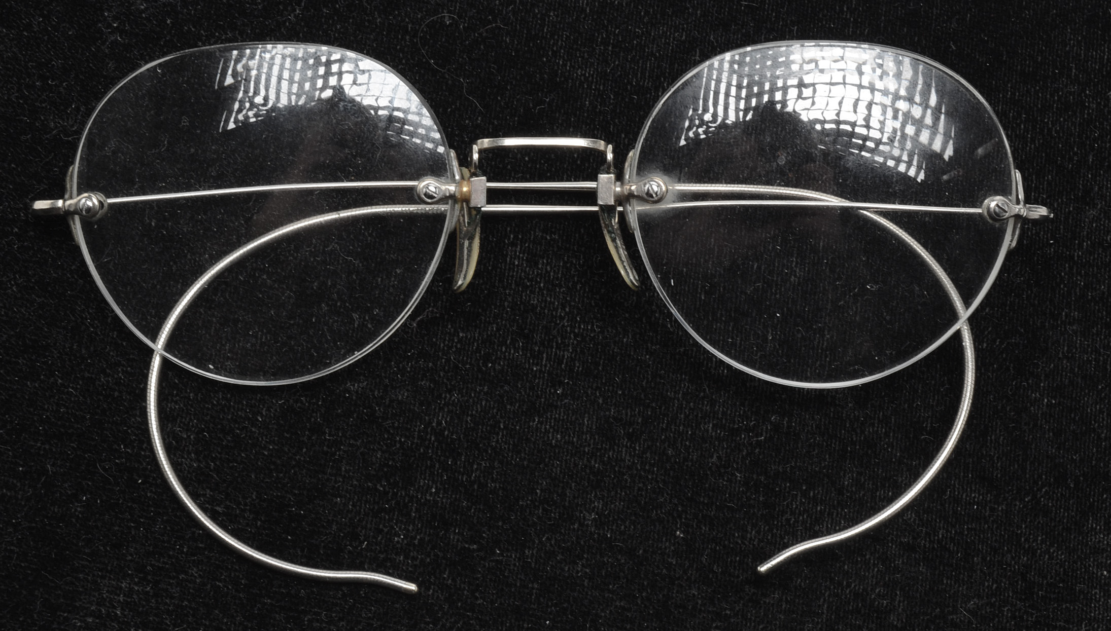 14K White Gold Vintage Cable Temple Eyeglasses