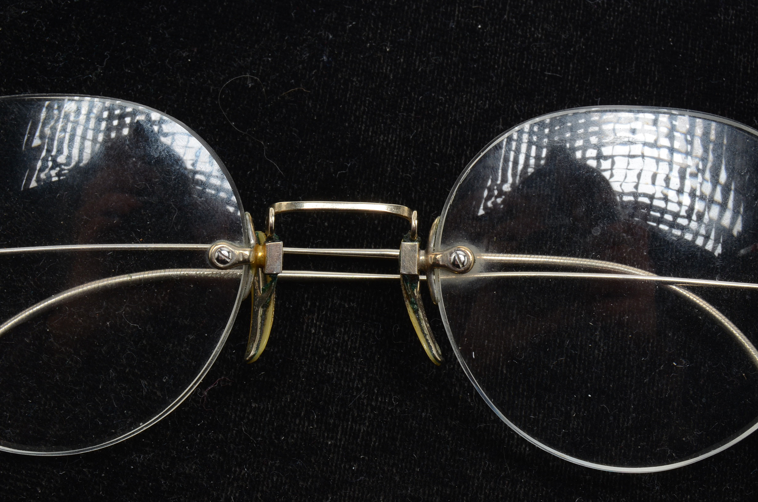14K White Gold Vintage Cable Temple Eyeglasses