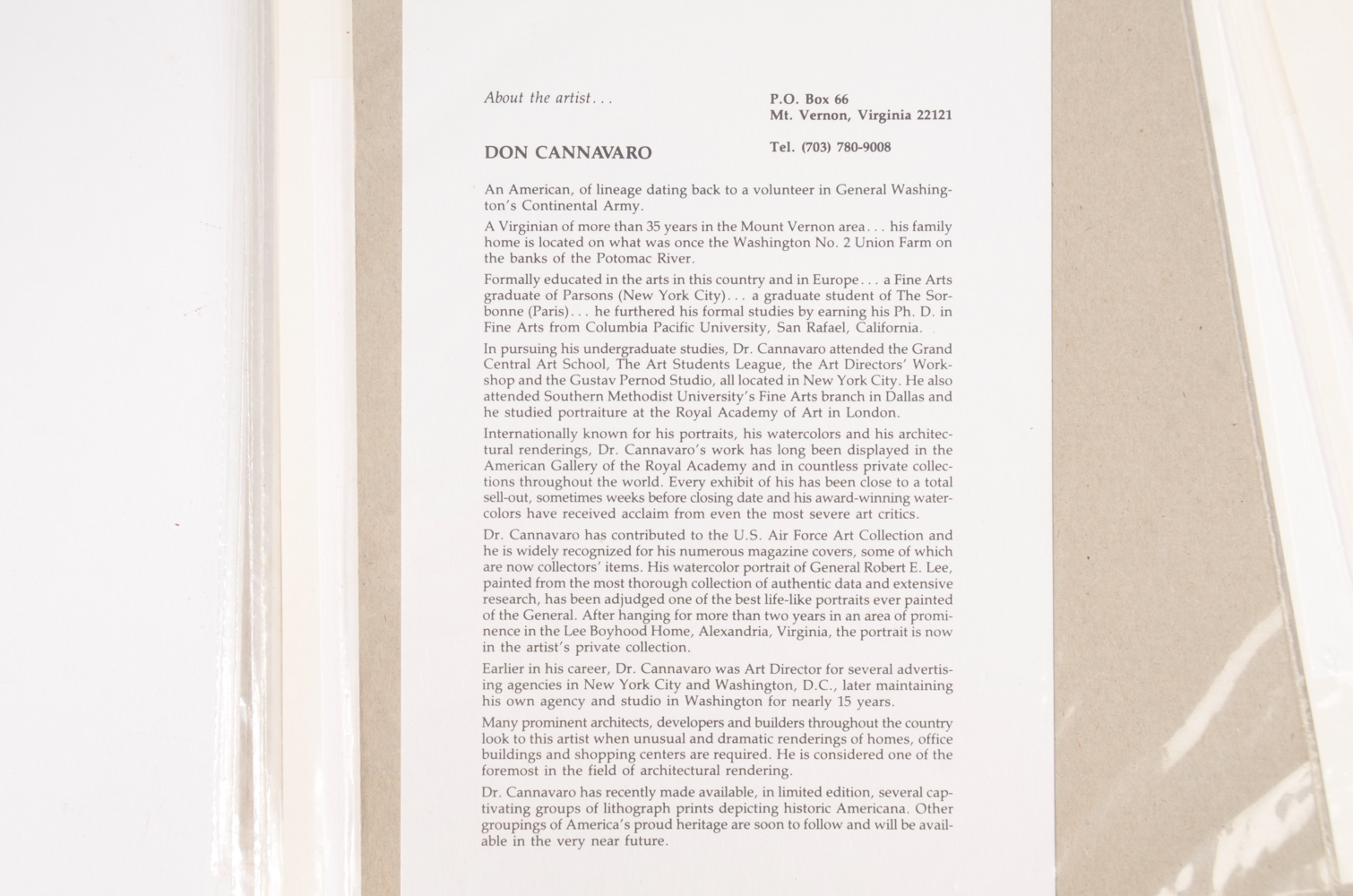 Signed Don Cannavaro Washington D.C. Landmark Prints