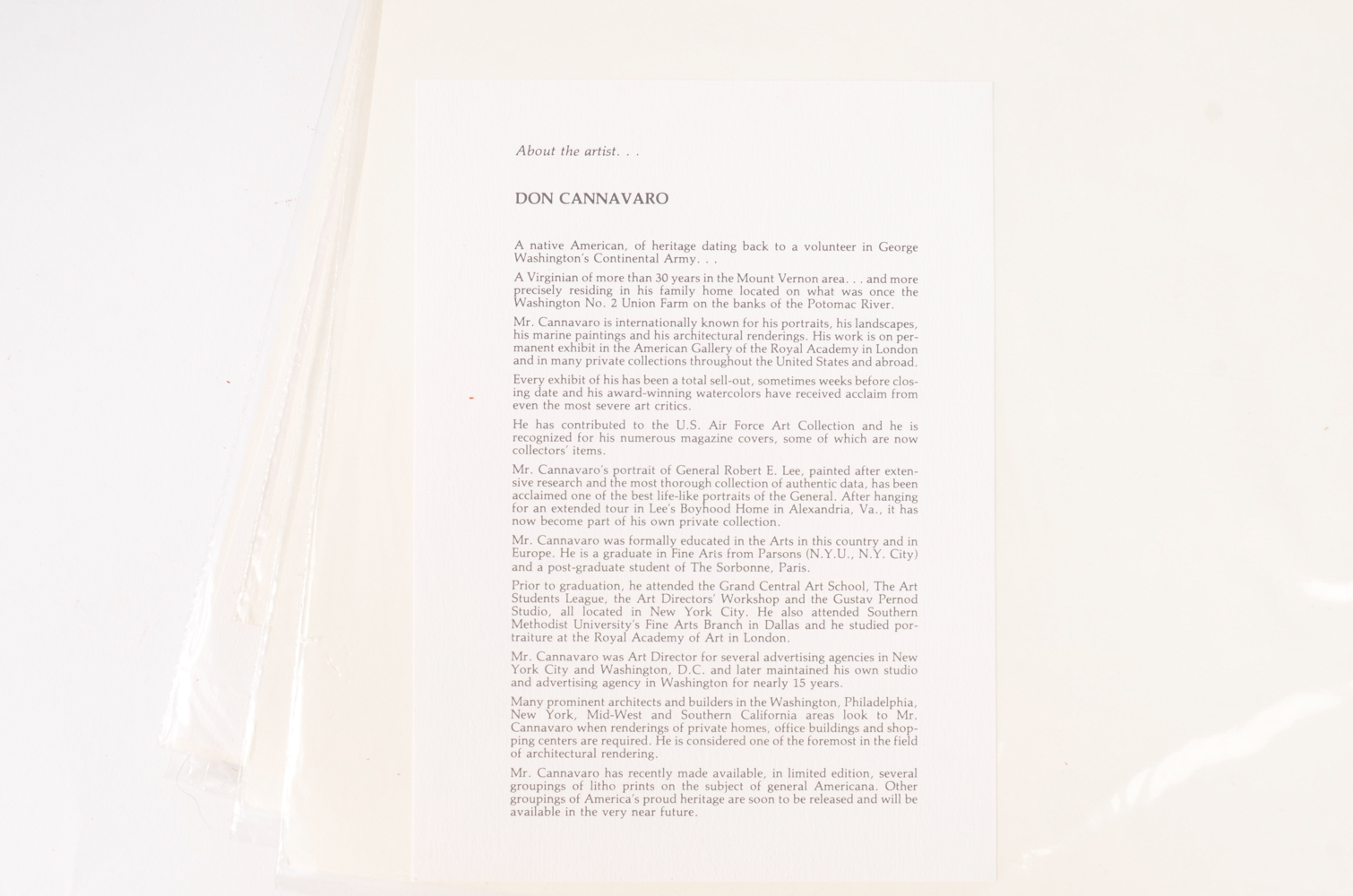 Signed Don Cannavaro Washington D.C. Landmark Prints