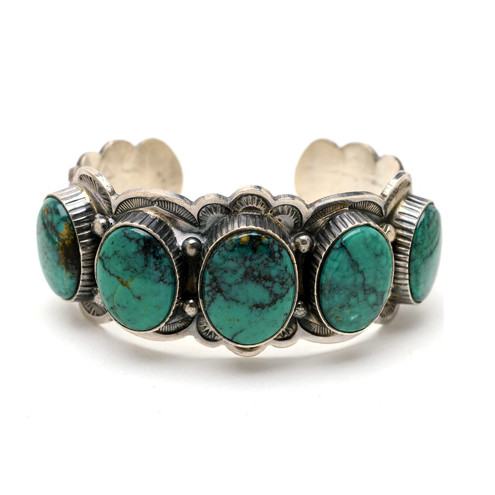 John Lucio Zuni Sterling Turquoise Cuff Bracelet
