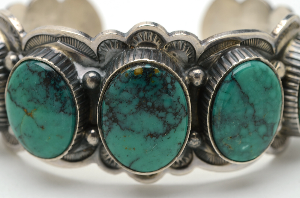 John Lucio Zuni Sterling Turquoise Cuff Bracelet