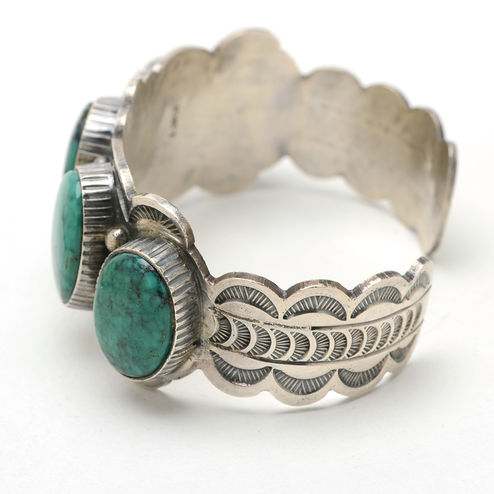John Lucio Zuni Sterling Turquoise Cuff Bracelet