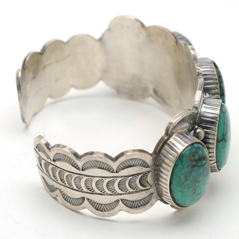 John Lucio Zuni Sterling Turquoise Cuff Bracelet