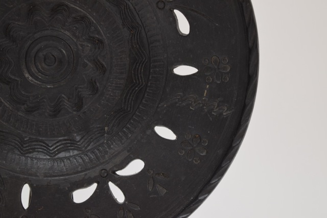 Signed Black Hungarian Art Pottery Bowl From Mohacs