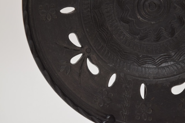 Signed Black Hungarian Art Pottery Bowl From Mohacs