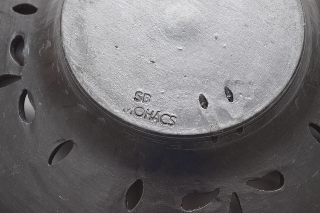 Signed Black Hungarian Art Pottery Bowl From Mohacs