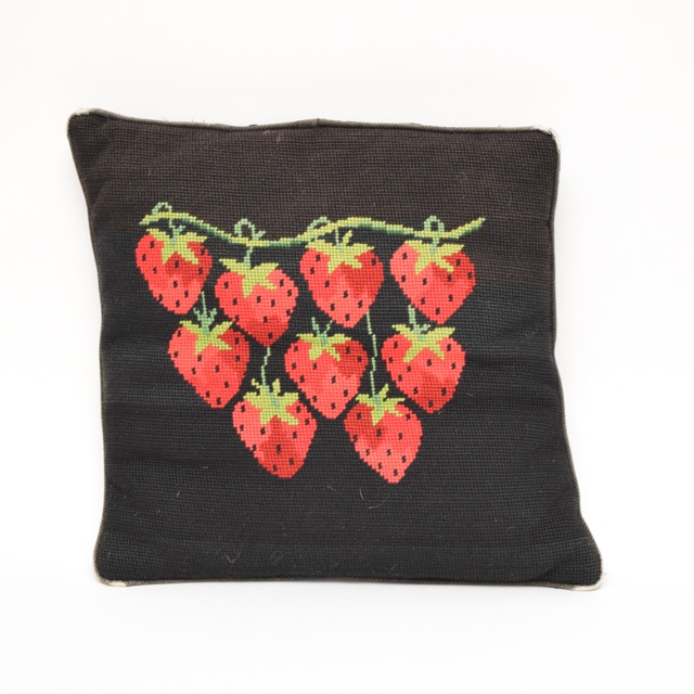 Needlepoint Strawberry Pillow