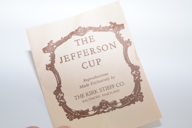 Stieff Pewter Authentic Reproduction Jefferson Cups
