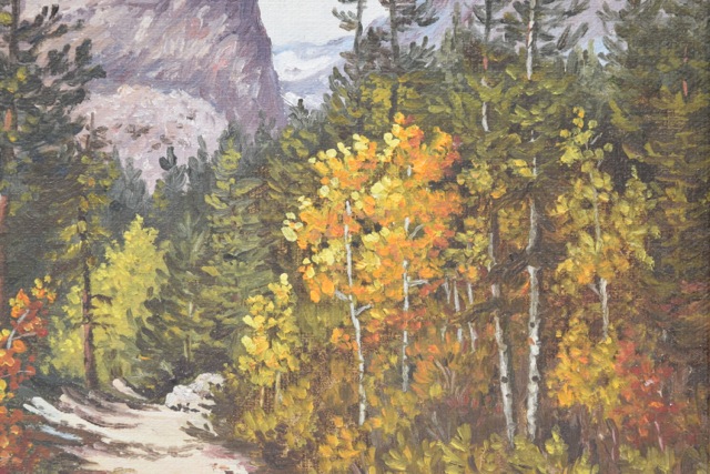 Original "Trail to Loch Vale-Hallett Peak" Oil on Canvas by Lillian Hauge