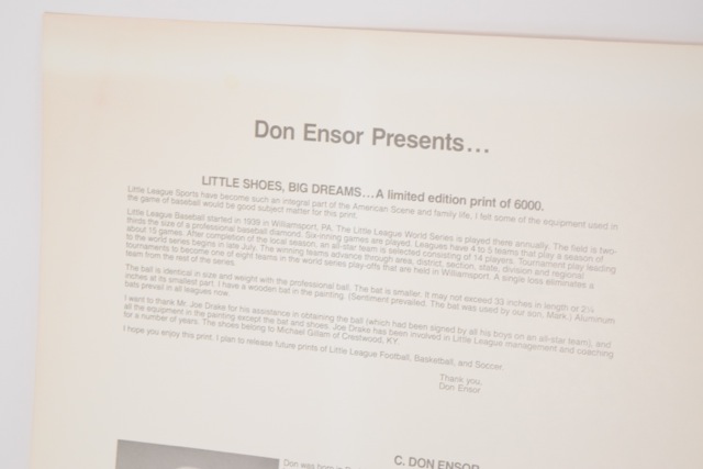 "Little Shoes, Big Dreams" Signed Limited Edition Offset Lithograph by Don Ensor
