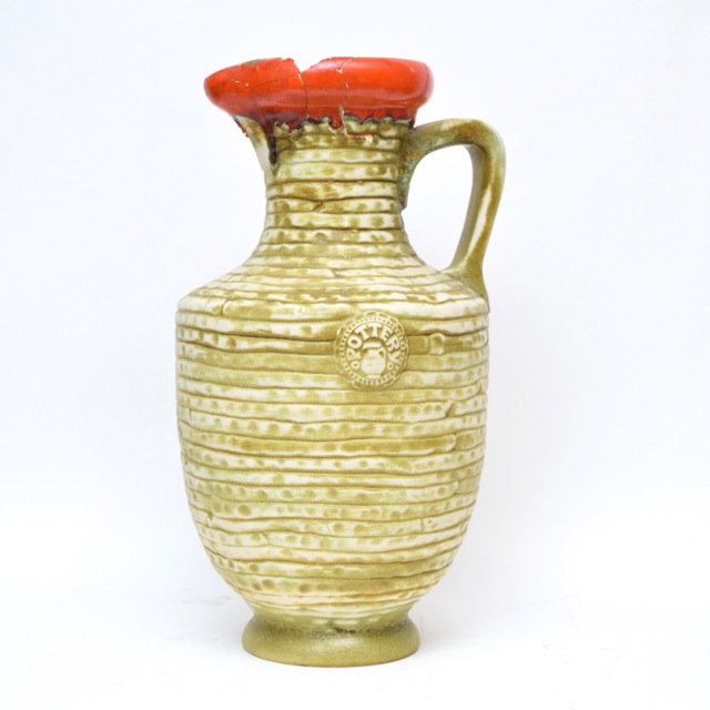 Oversize Mid-Twentieth Century Bay Keramik Fat Lava Pitcher