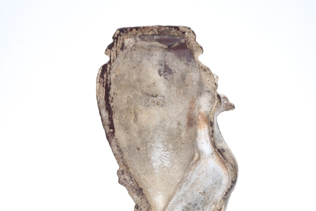 Hubley Art Nouveau Peacock and Urn Cast Iron Doorstop, Circa 1910