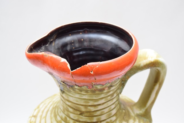 Oversize Mid-Twentieth Century Bay Keramik Fat Lava Pitcher