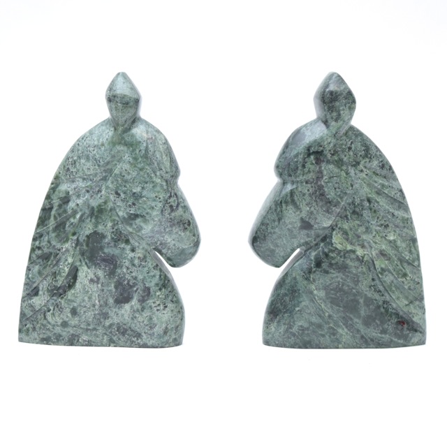 Green Marble Horse Heads