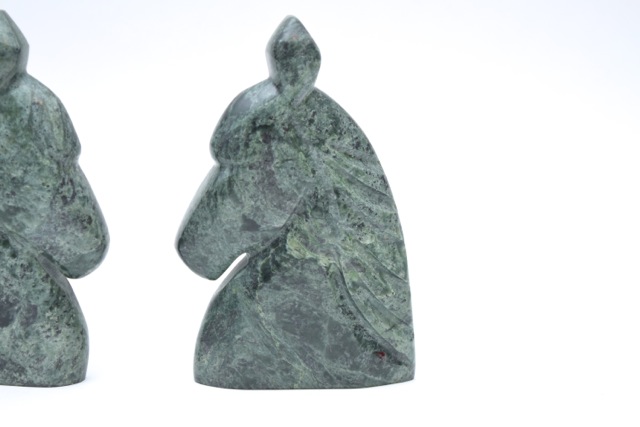 Green Marble Horse Heads