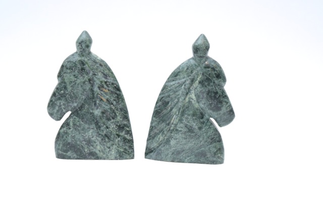 Green Marble Horse Heads