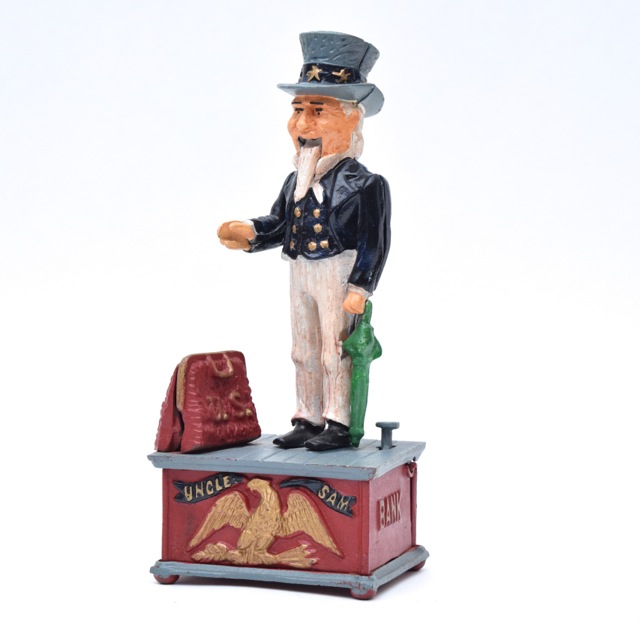 "Uncle Sam" Reproduction Cast Iron Coin Bank