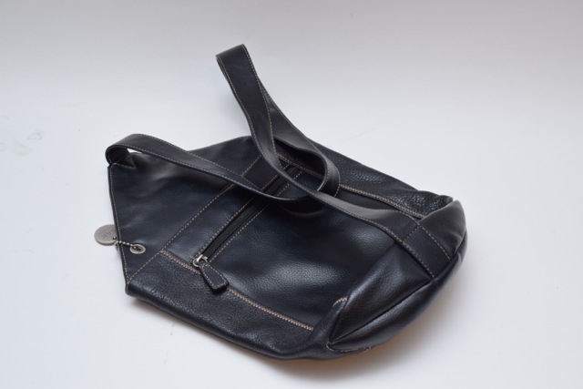 Black Leather Backpack Style Handbag by The Sak