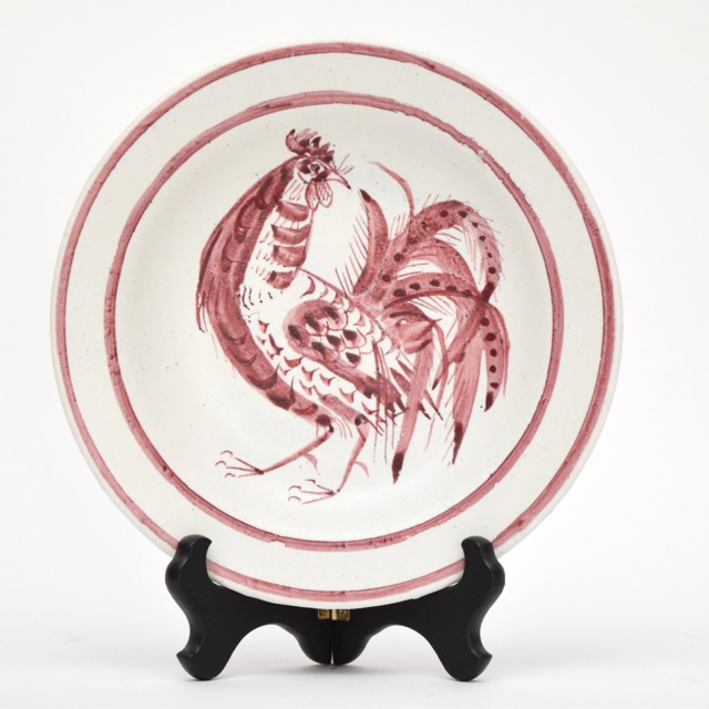 Studio Art Pottery Rooster Plate