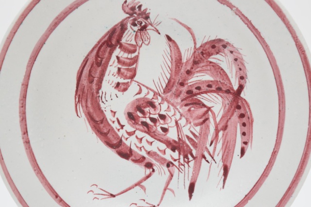 Studio Art Pottery Rooster Plate