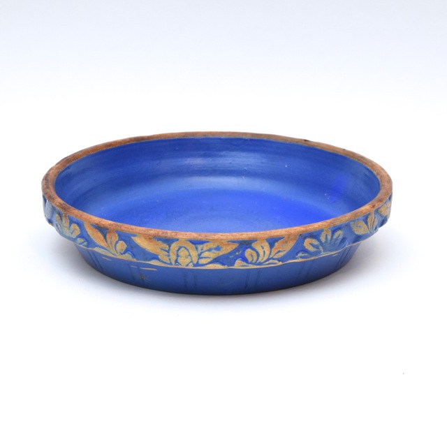Vintage Blue Clay City Pottery Pie Plate