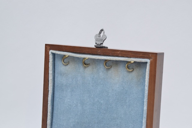 Vintage Walnut Decatur Jewelry Box with Costume Jewelry