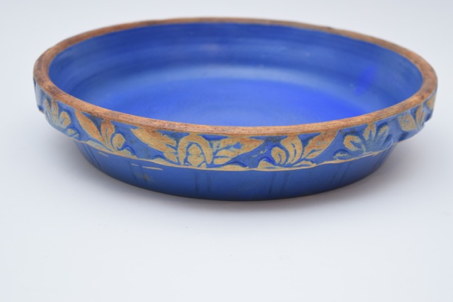 Vintage Blue Clay City Pottery Pie Plate