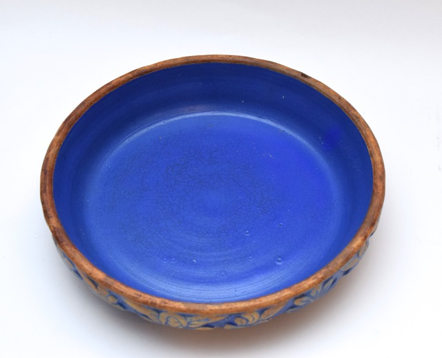 Vintage Blue Clay City Pottery Pie Plate