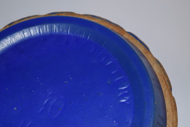 Vintage Blue Clay City Pottery Pie Plate